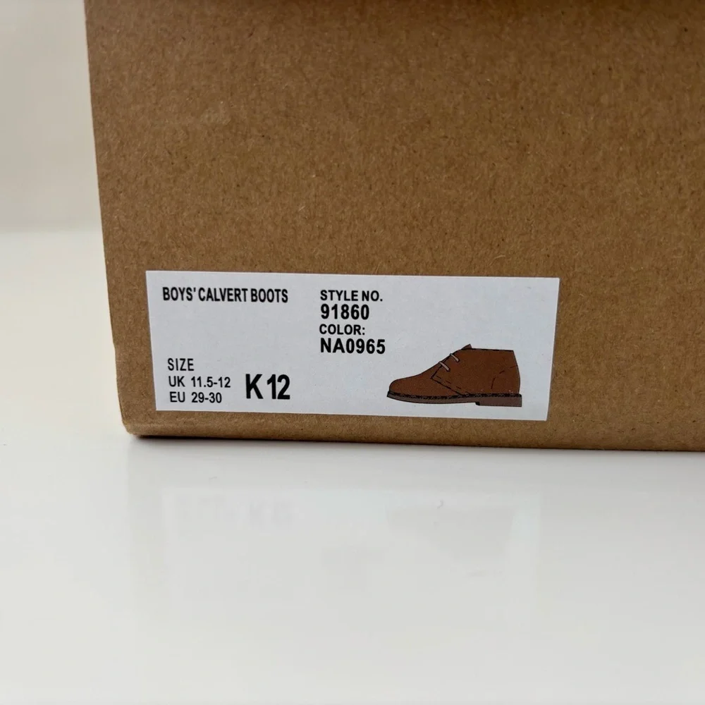 Crewcuts J.Crew Factory Boys Calvert Boot Chukkas Brown Leather Size 12, EUC